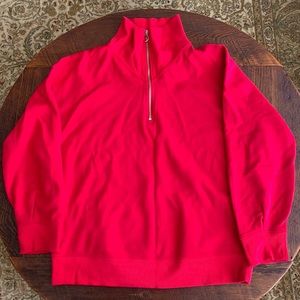 Athleta Kozy Karma quarter zip, NWOT, Red, Large Tall